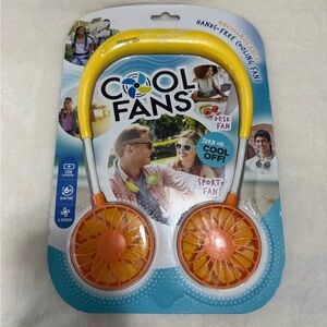 Rechargeable Hands-Free Cooling Fan - Orange